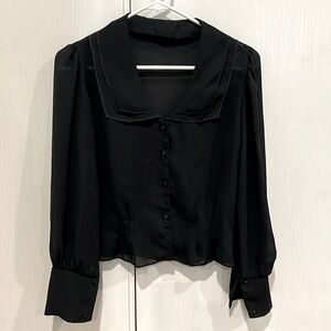 Sheer sexy black blouse